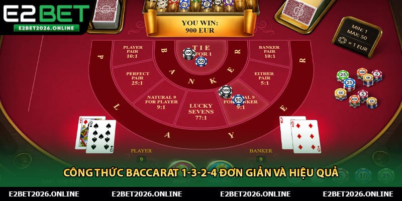 Công thức Baccarat 1-3-2-4 đơn giản và hiệu quả
